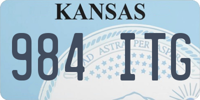 KS license plate 984ITG