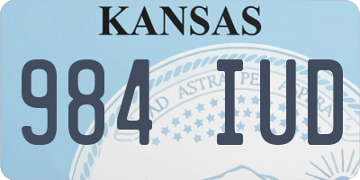 KS license plate 984IUD
