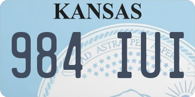 KS license plate 984IUI