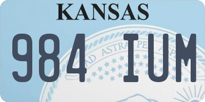 KS license plate 984IUM