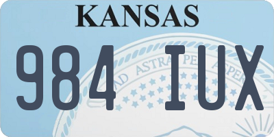 KS license plate 984IUX