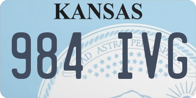 KS license plate 984IVG