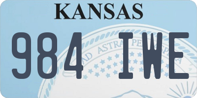 KS license plate 984IWE