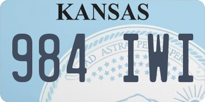KS license plate 984IWI