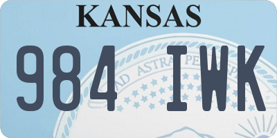 KS license plate 984IWK
