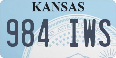 KS license plate 984IWS