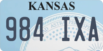 KS license plate 984IXA