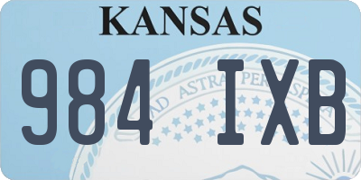 KS license plate 984IXB