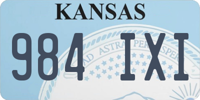 KS license plate 984IXI