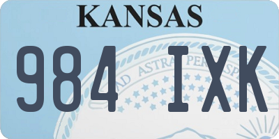 KS license plate 984IXK