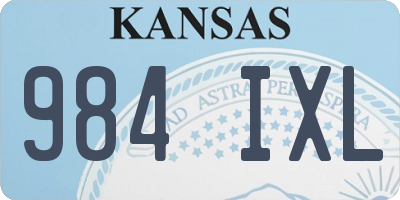 KS license plate 984IXL