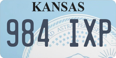 KS license plate 984IXP
