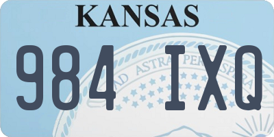 KS license plate 984IXQ