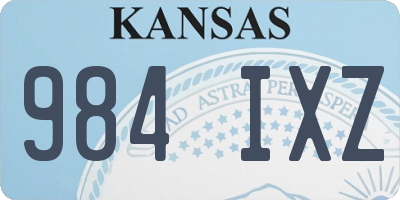 KS license plate 984IXZ