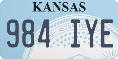 KS license plate 984IYE