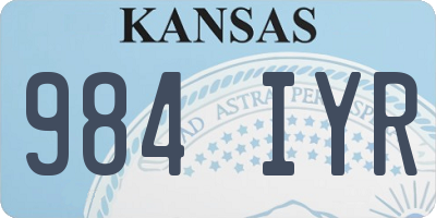 KS license plate 984IYR