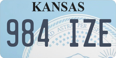 KS license plate 984IZE