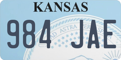 KS license plate 984JAE
