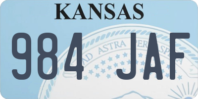KS license plate 984JAF