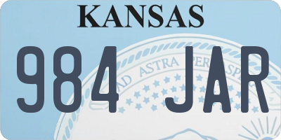 KS license plate 984JAR