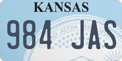 KS license plate 984JAS