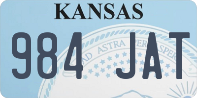KS license plate 984JAT
