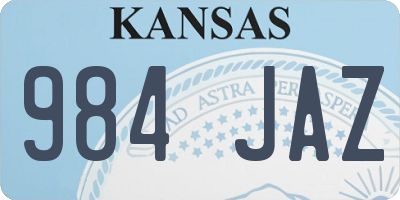 KS license plate 984JAZ