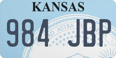 KS license plate 984JBP