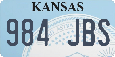 KS license plate 984JBS