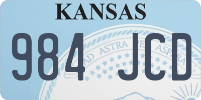 KS license plate 984JCD