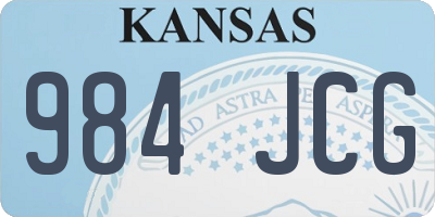 KS license plate 984JCG