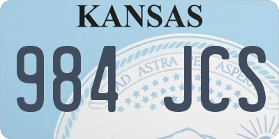KS license plate 984JCS