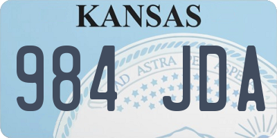 KS license plate 984JDA