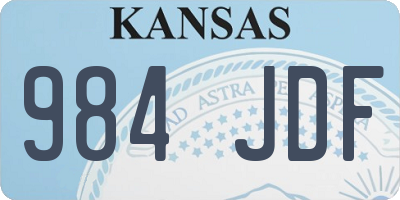 KS license plate 984JDF