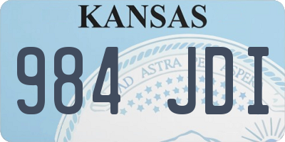 KS license plate 984JDI