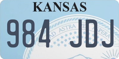 KS license plate 984JDJ