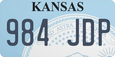 KS license plate 984JDP