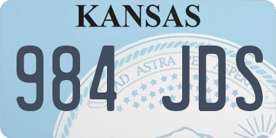 KS license plate 984JDS
