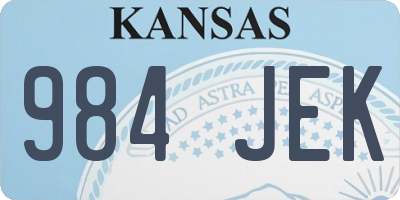 KS license plate 984JEK