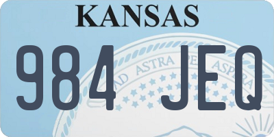 KS license plate 984JEQ