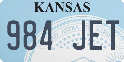 KS license plate 984JET