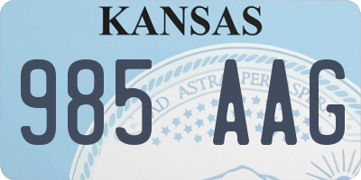 KS license plate 985AAG