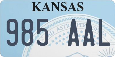 KS license plate 985AAL