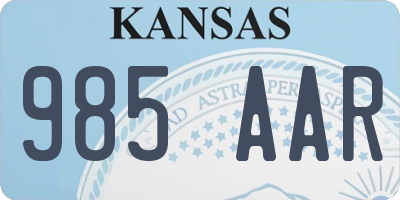 KS license plate 985AAR