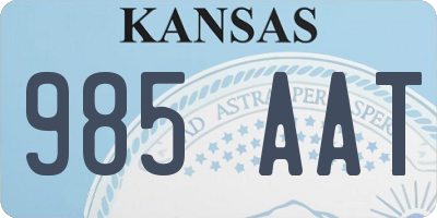 KS license plate 985AAT