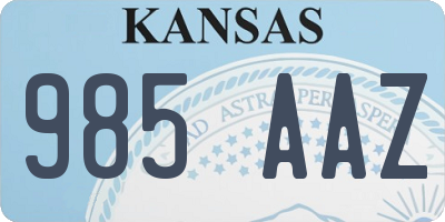 KS license plate 985AAZ