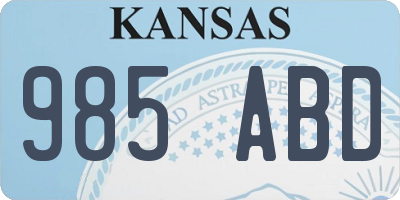 KS license plate 985ABD