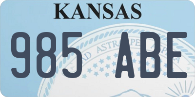 KS license plate 985ABE