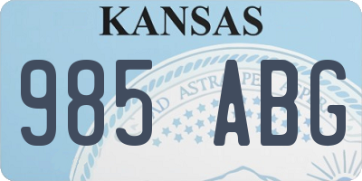KS license plate 985ABG