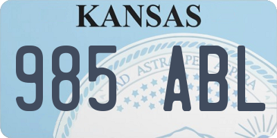 KS license plate 985ABL
